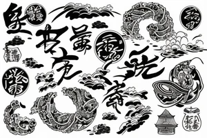 water in japanese style tattoo idea