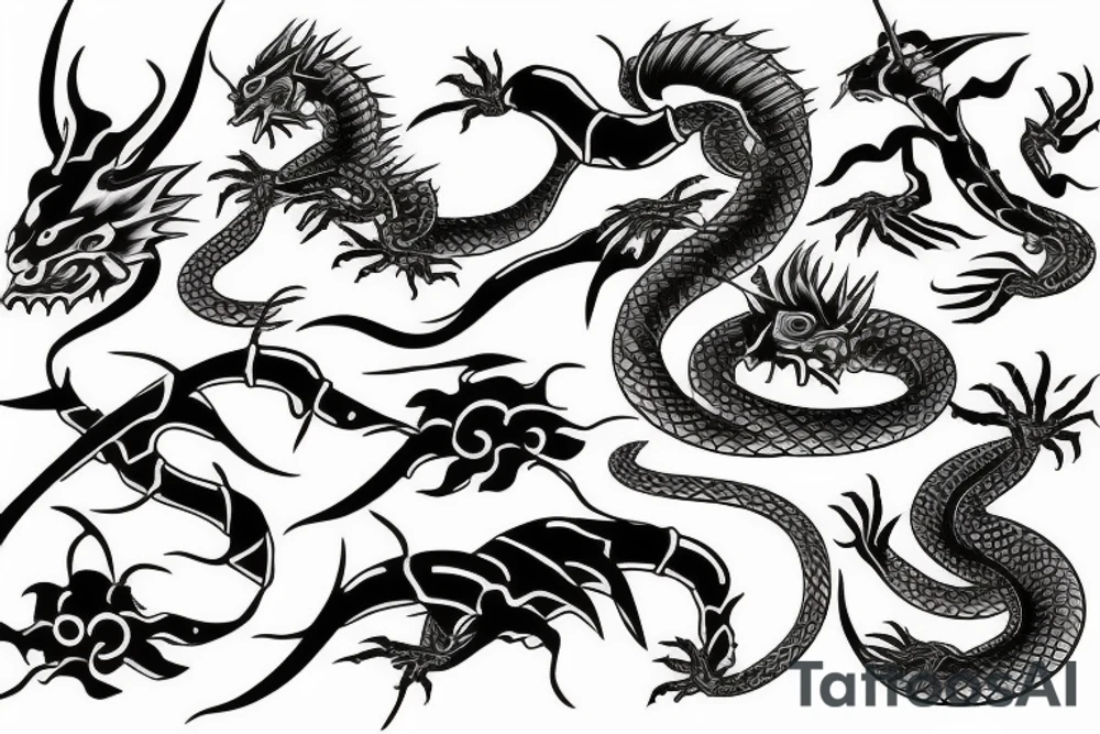 water dragon samurai tattoo idea