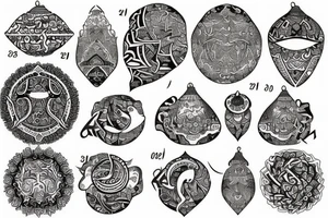 ornaments in kazah style tattoo idea