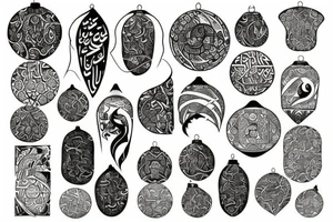 ornaments in kazah style tattoo idea