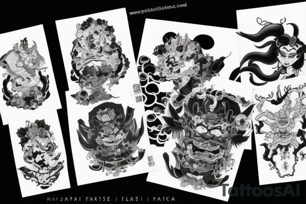 Hannya and elements powers tattoo idea