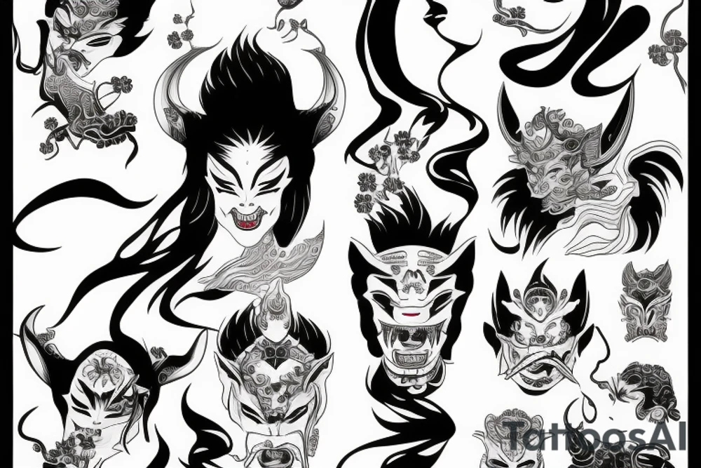 Hannya  Water  Lightning tattoo idea