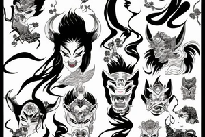 Hannya  Water  Lightning tattoo idea