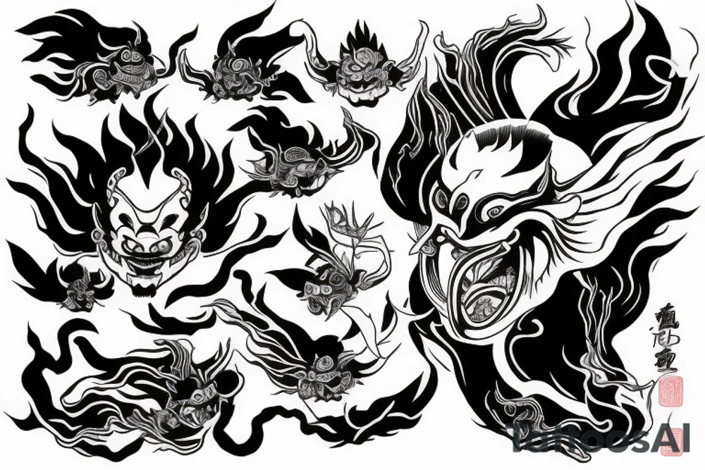 Hannya  Water  Lightning tattoo idea