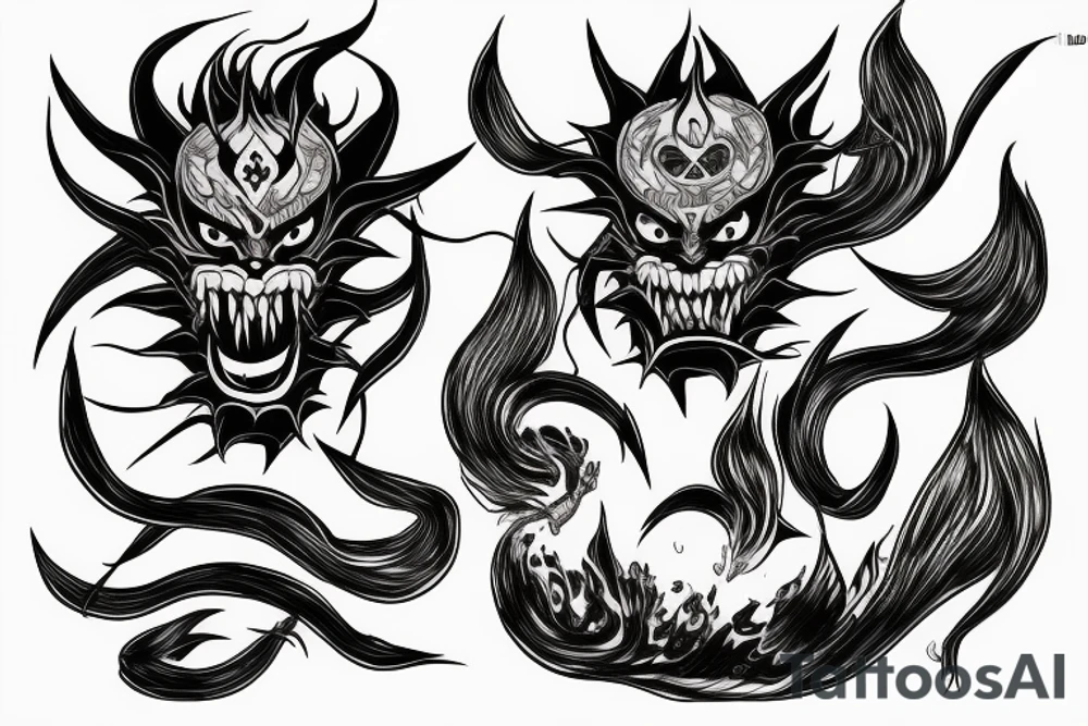 Hannya Venom  Water Fire Lightning tattoo idea