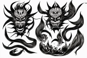 Hannya Venom  Water Fire Lightning tattoo idea