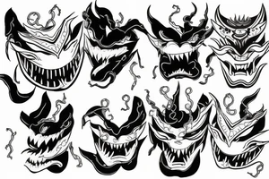 lightning breaks the Hannya mask tattoo idea