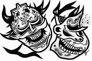 lightning breaks the Hannya mask tattoo idea