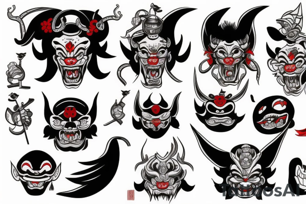 Hannya Tengu Oni tattoo idea