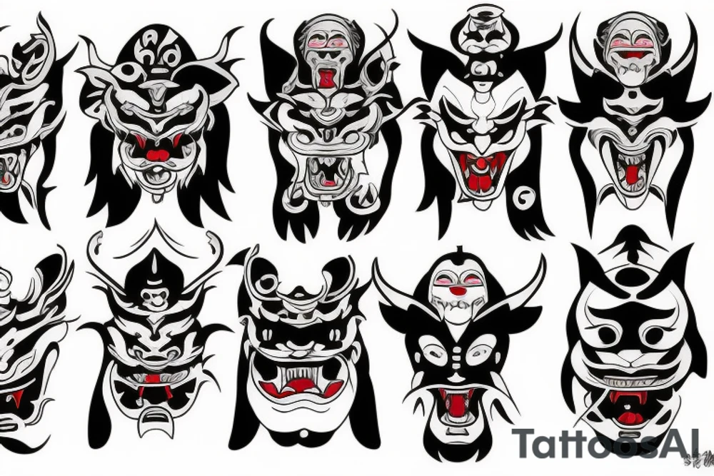 Hannya Tengu Oni tattoo idea