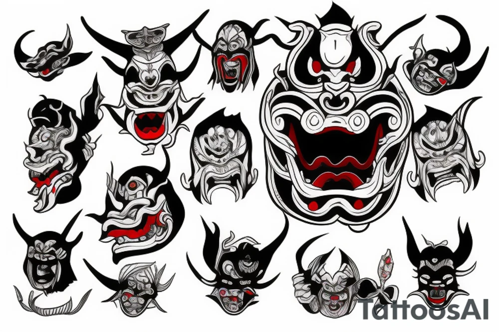 Hannya Tengu Oni tattoo idea