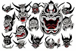 Hannya Tengu Oni tattoo idea