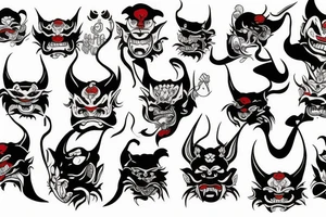 Hannya Tengu Oni tattoo idea