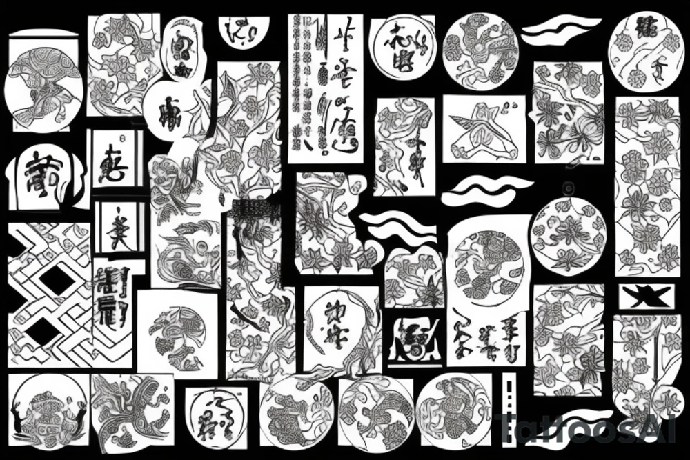 japanese ornaments tattoo idea