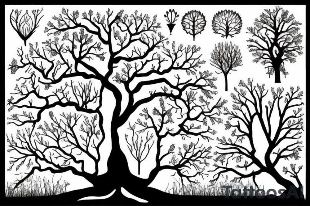 tree with roots tattoo idea