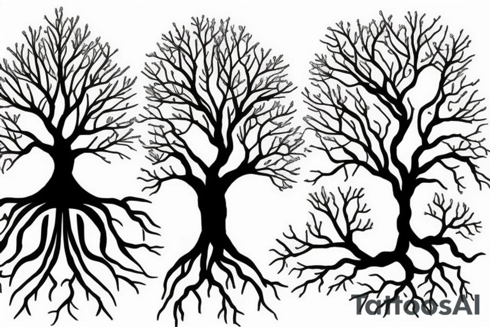 tree with roots tattoo idea
