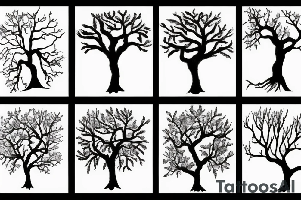 tree with roots tattoo idea