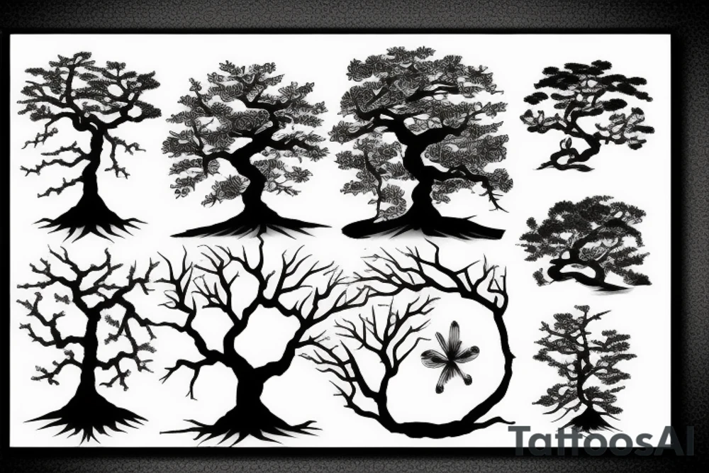 tree with roots tattoo idea