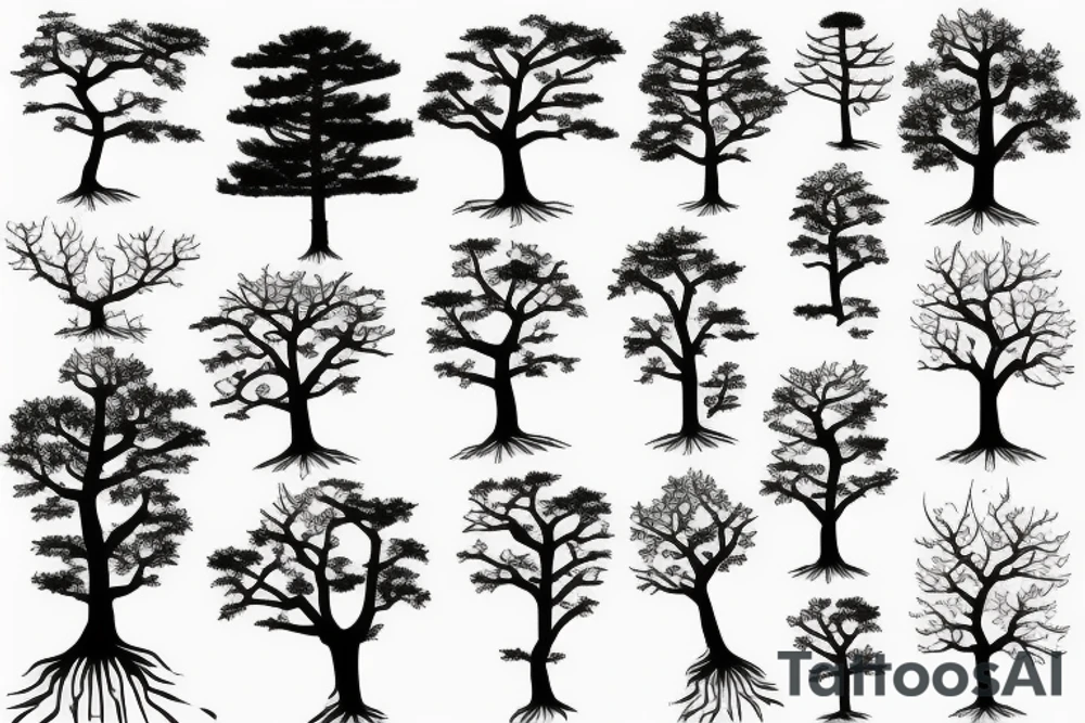 tree with roots tattoo idea