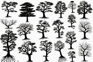 tree with roots tattoo idea