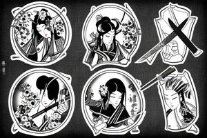 katana in stone tattoo idea