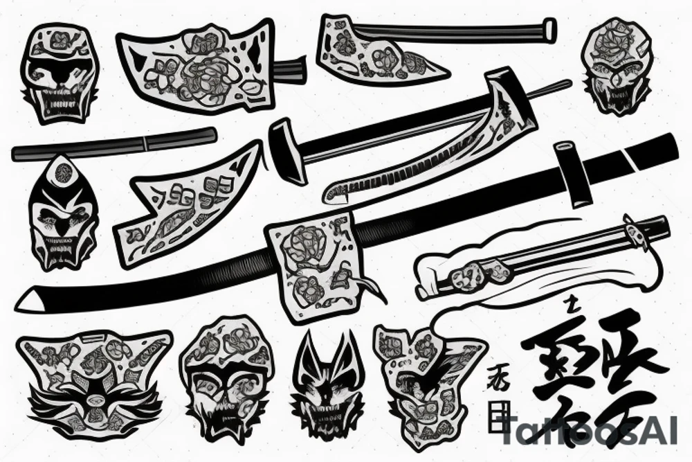 a katana stuck in a stone tattoo idea