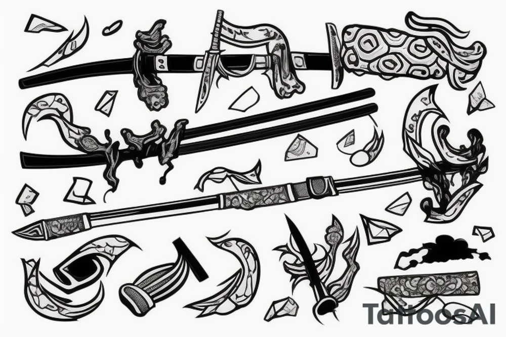 a katana stuck in a stone tattoo idea