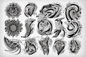 Ornemental tattoo fine line symetrical tattoo idea