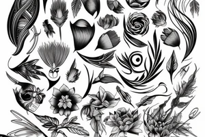 Ornemental tattoo fine line symetrical tattoo idea