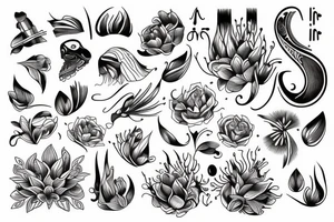 Ornemental tattoo fine line no fill  symetrical tattoo idea