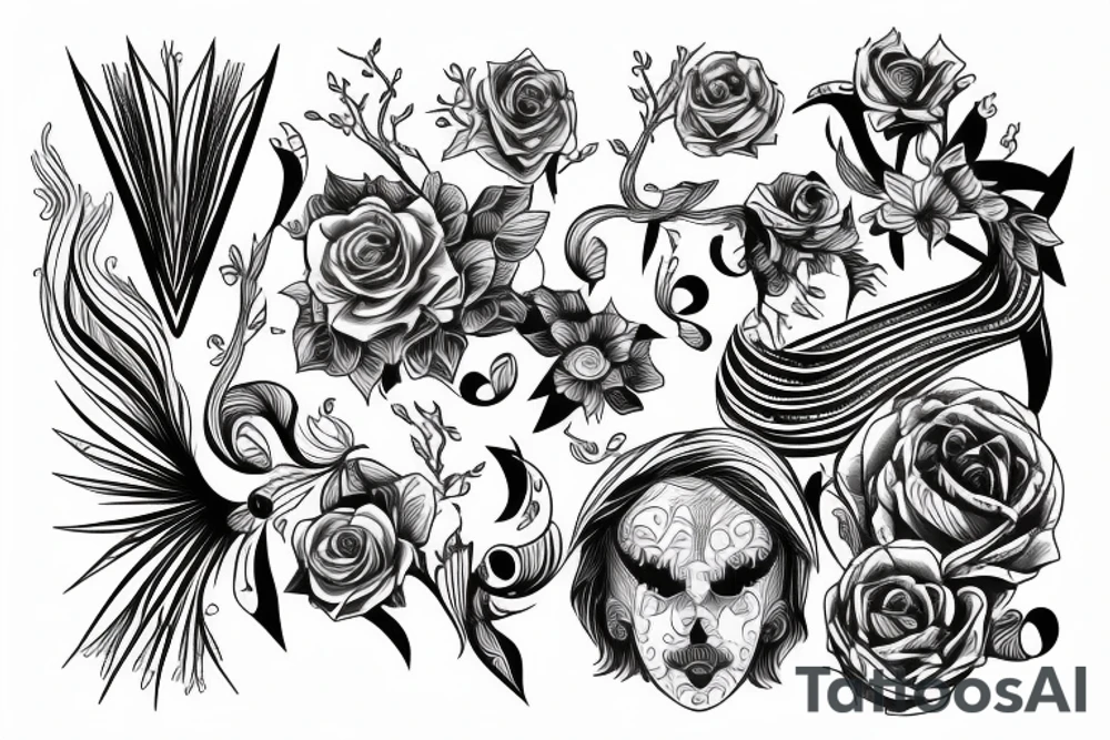 tattoo fine line no fill  symetrical tattoo idea