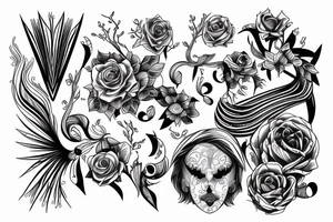 tattoo fine line no fill  symetrical tattoo idea