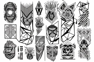 tattoo fine line no fill  symetrical tattoo idea