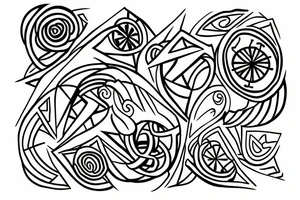 tattoo fine line amulet power tattoo idea