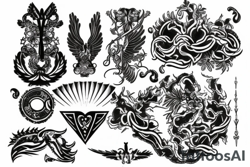 Ligne fine  symbole tattoo idea