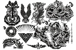 Ligne fine  symbole tattoo idea
