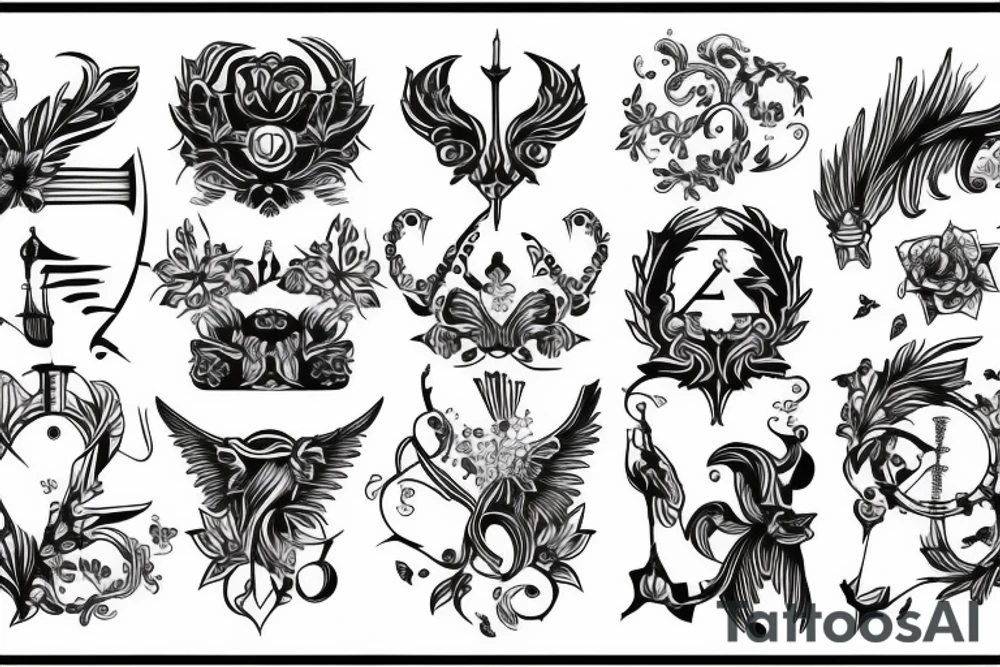 Ligne fine  symbole tattoo idea