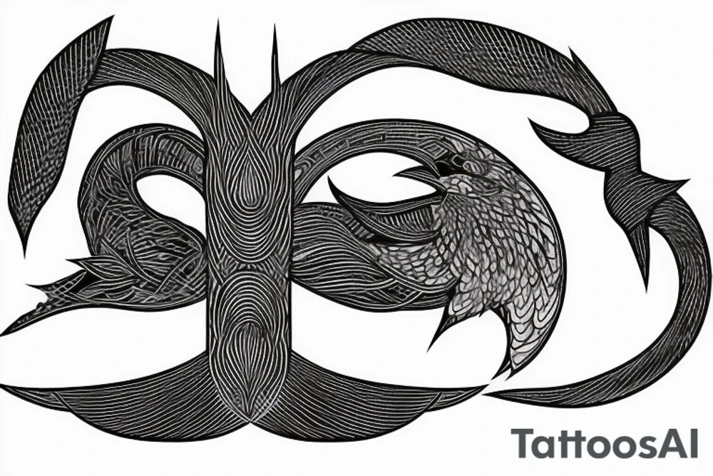 Ligne fine  symbole nature racines tattoo idea
