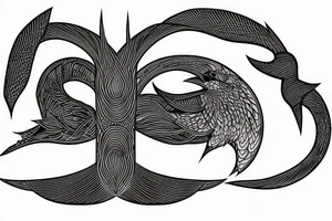 Ligne fine  symbole nature racines tattoo idea