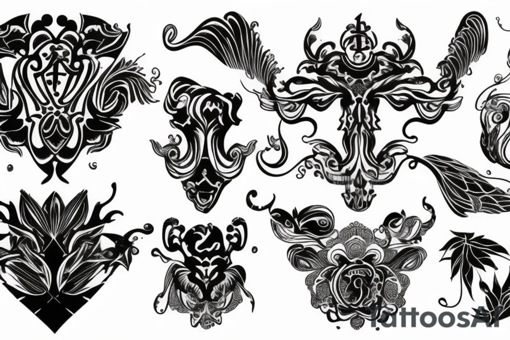 Ligne fine symétrique symbole tattoo idea