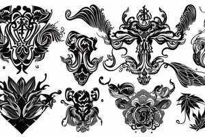 Ligne fine symétrique symbole tattoo idea