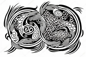 koi fish in the shape of a yin yang tattoo idea