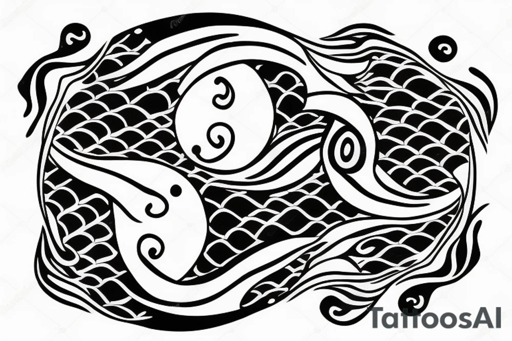koi fish in the shape of a yin yang tattoo idea