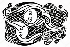 koi fish in the shape of a yin yang tattoo idea