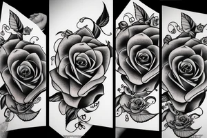 a rose in spaceship tattoo idea