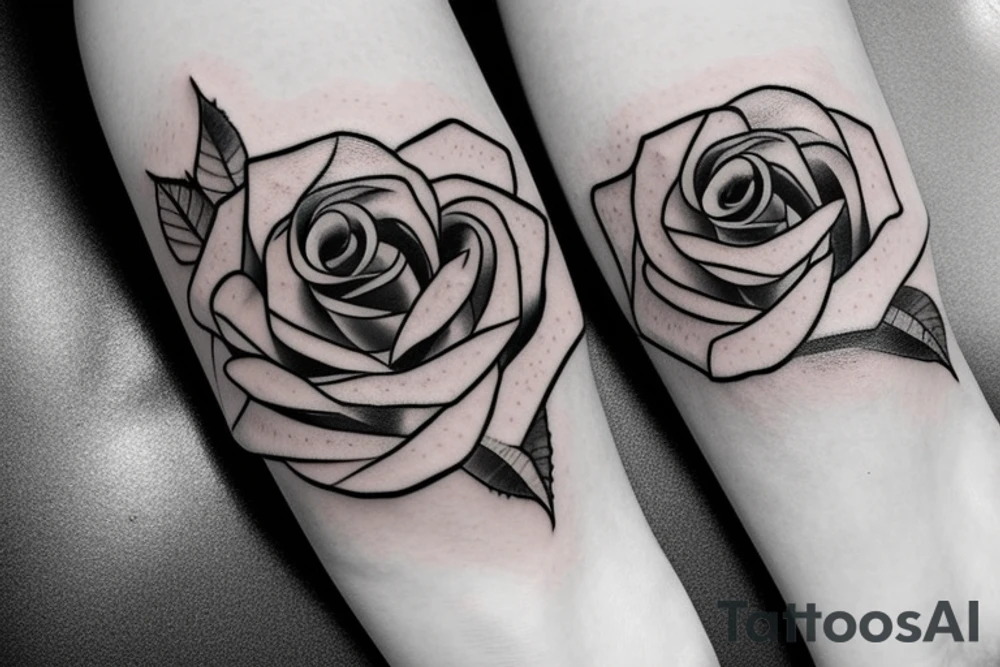 a rose in spaceship tattoo idea