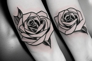a rose in spaceship tattoo idea