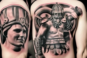 a gladiator in a arena tattoo idea