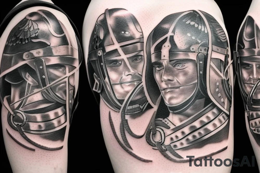 a gladiator in a arena tattoo idea
