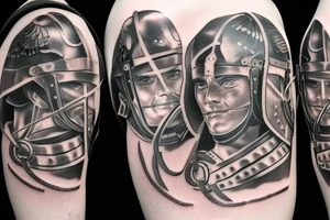 a gladiator in a arena tattoo idea